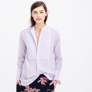 J. Crew Lavender Tux popover half button